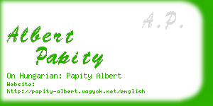 albert papity business card